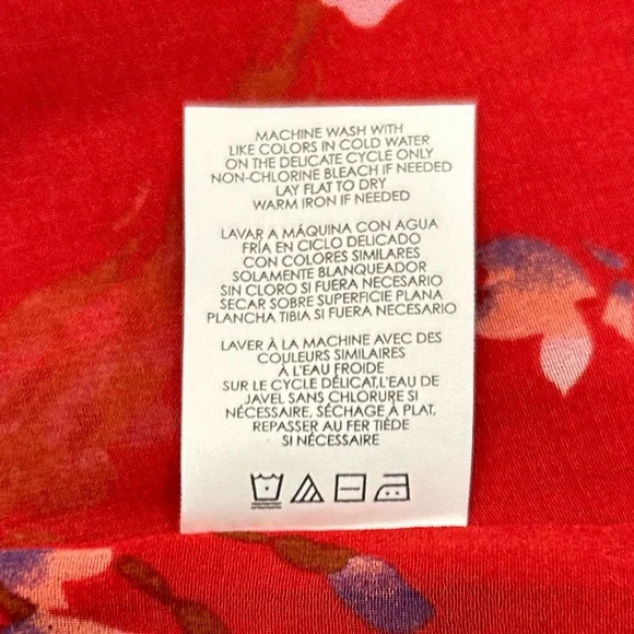 Sold~Cabi Devoted Blouse Red Floral Bell Sleeves Multi Color Layered Top, Size L - Picture 9 of 9